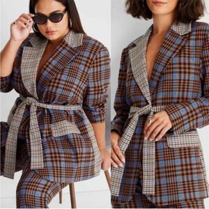 Future Collective Mismatched Houndstooth Oversized “Vintage” Academia Blazer D36